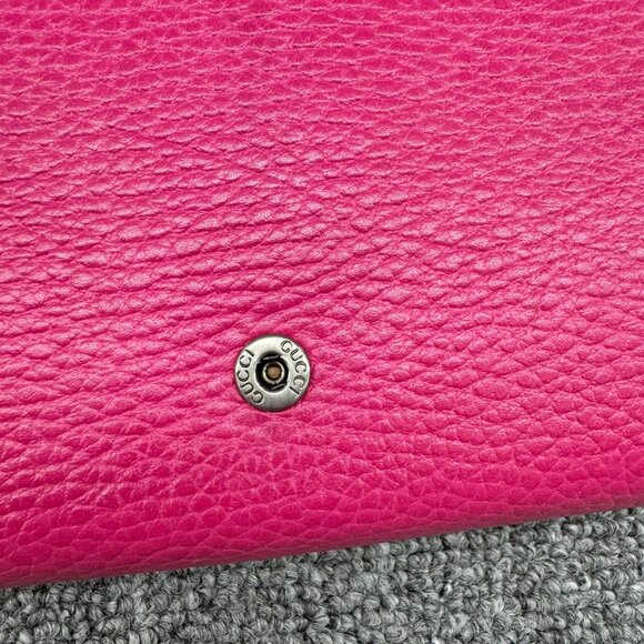 GUCCI GG Marmont Chain Wallet Pink Leather Shoulder Bag 699-070825 - Picture 9 of 15